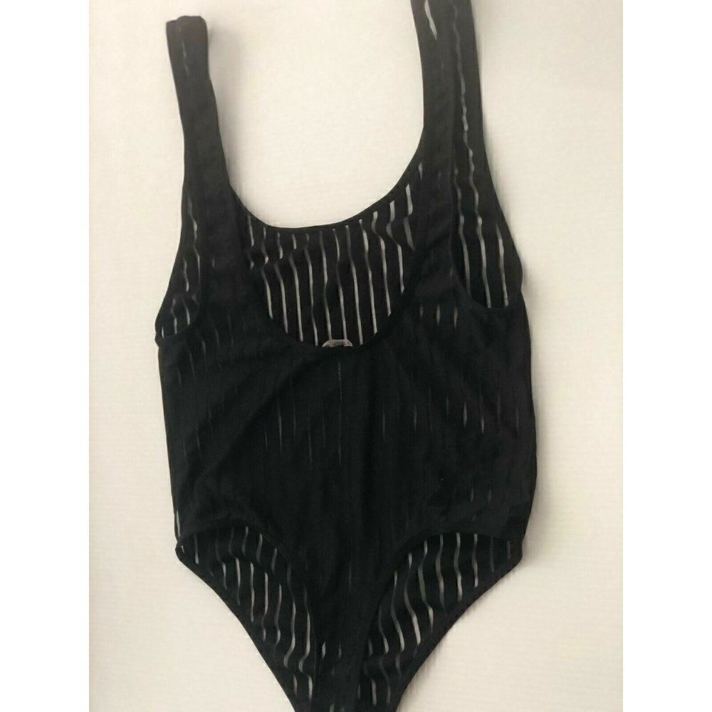 Nasty Gal Black Sheer to Your Heart Bodysuit S - Picture 9 of 9